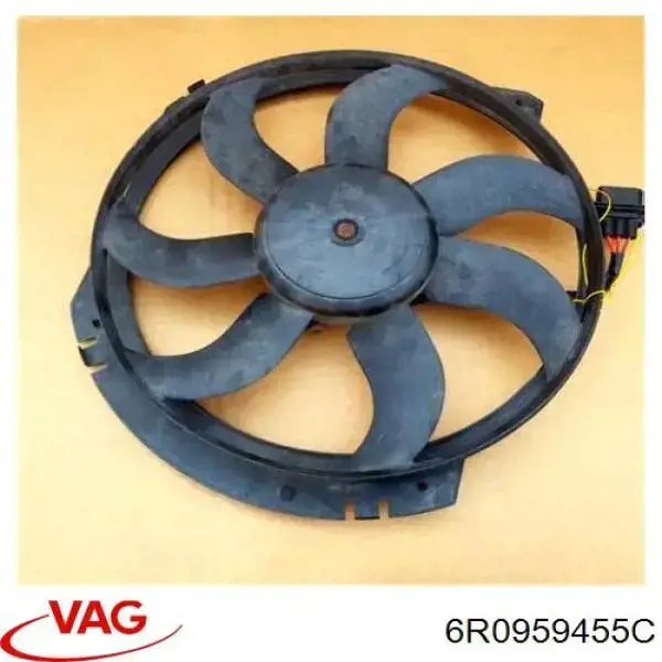 6R0959455C VAG ventilador elétrico de aparelho de ar condicionado montado (motor + roda de aletas)