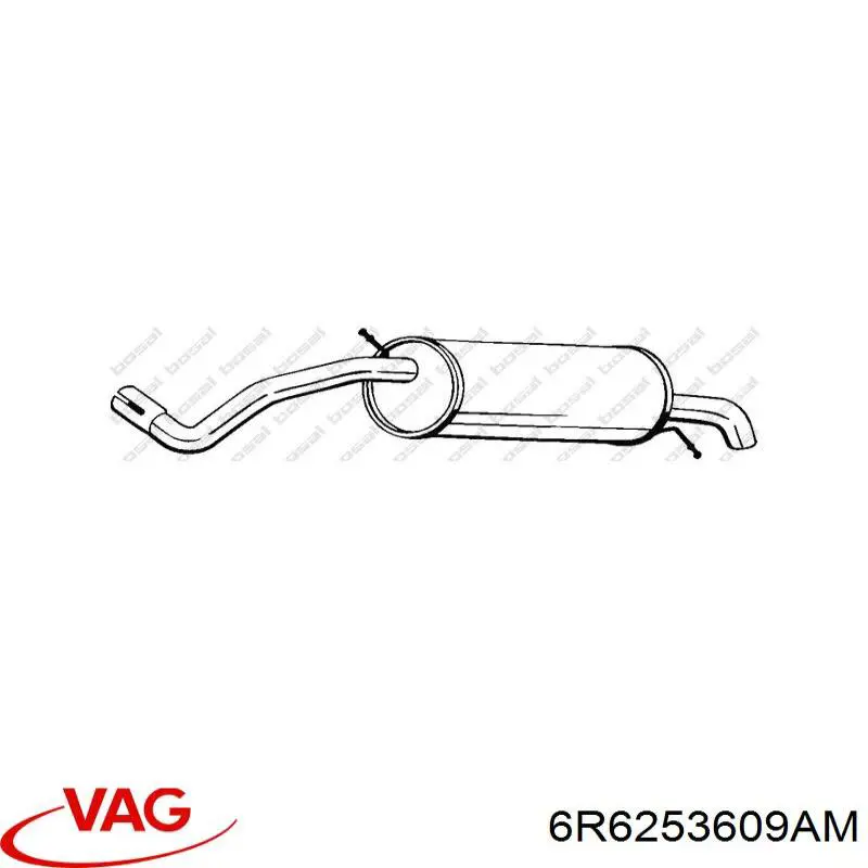 Глушитель, задняя часть 6R6253609AM VAG