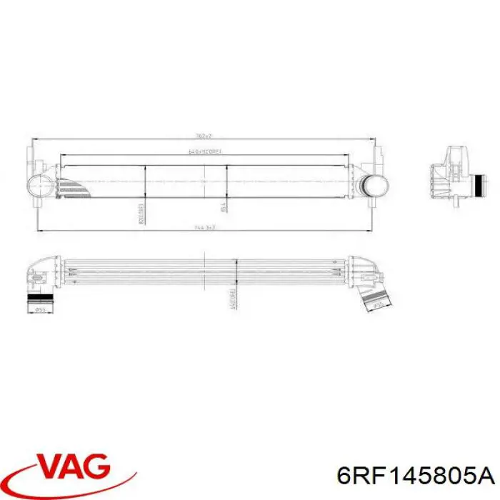 Система охлаждения наддувочного воздуха VAG 6RF145805A цена, от 307.54 USD