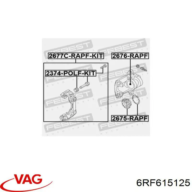 Купить 6RF615125 VAG Скоба тормозного суппорта переднего