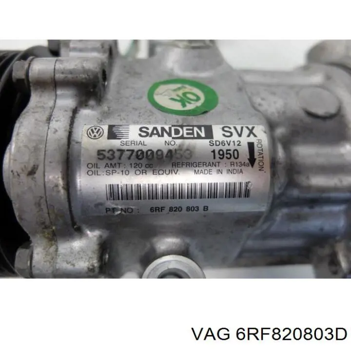 6RF820803D VAG compressor de aparelho de ar condicionado