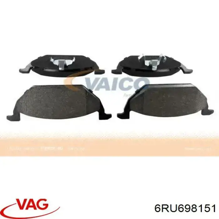 6RU698151 VAG колодки тормозные передние дисковые