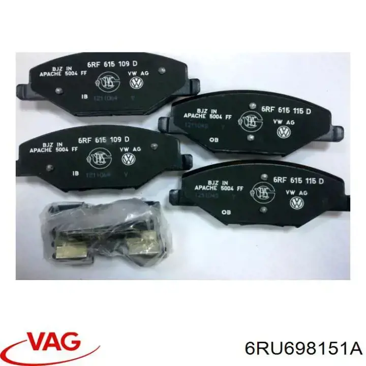Передние тормозные колодки 6RU698151A VAG