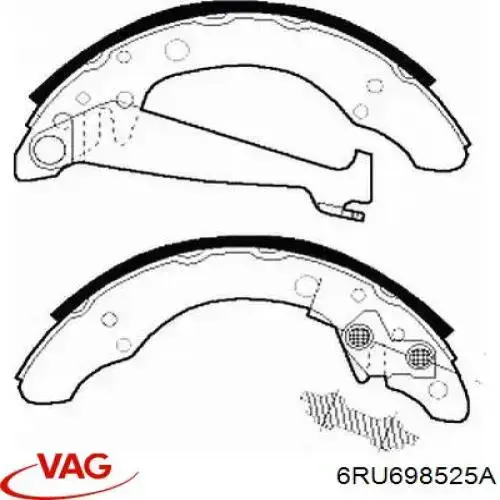 6RU698525A VAG Барабанные тормозные колодки