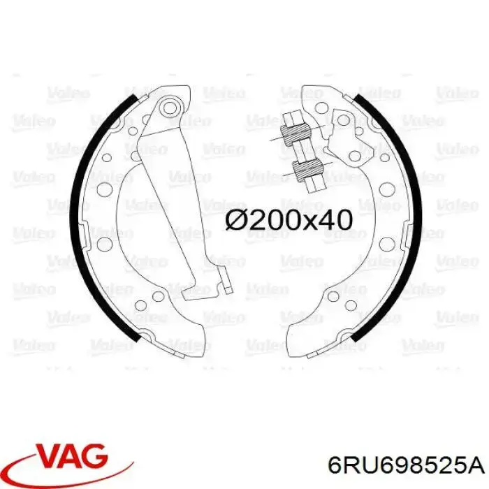 Тормоза рабочие задние ножные и тормозные барабаны VAG 6RU698525A цена, от 129.48 USD