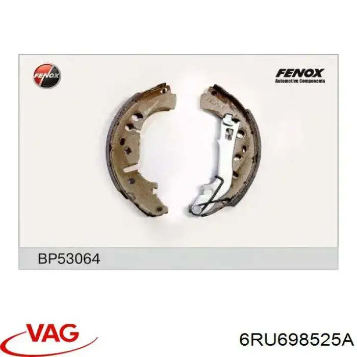 Задние барабанные колодки 6RU698525A VAG