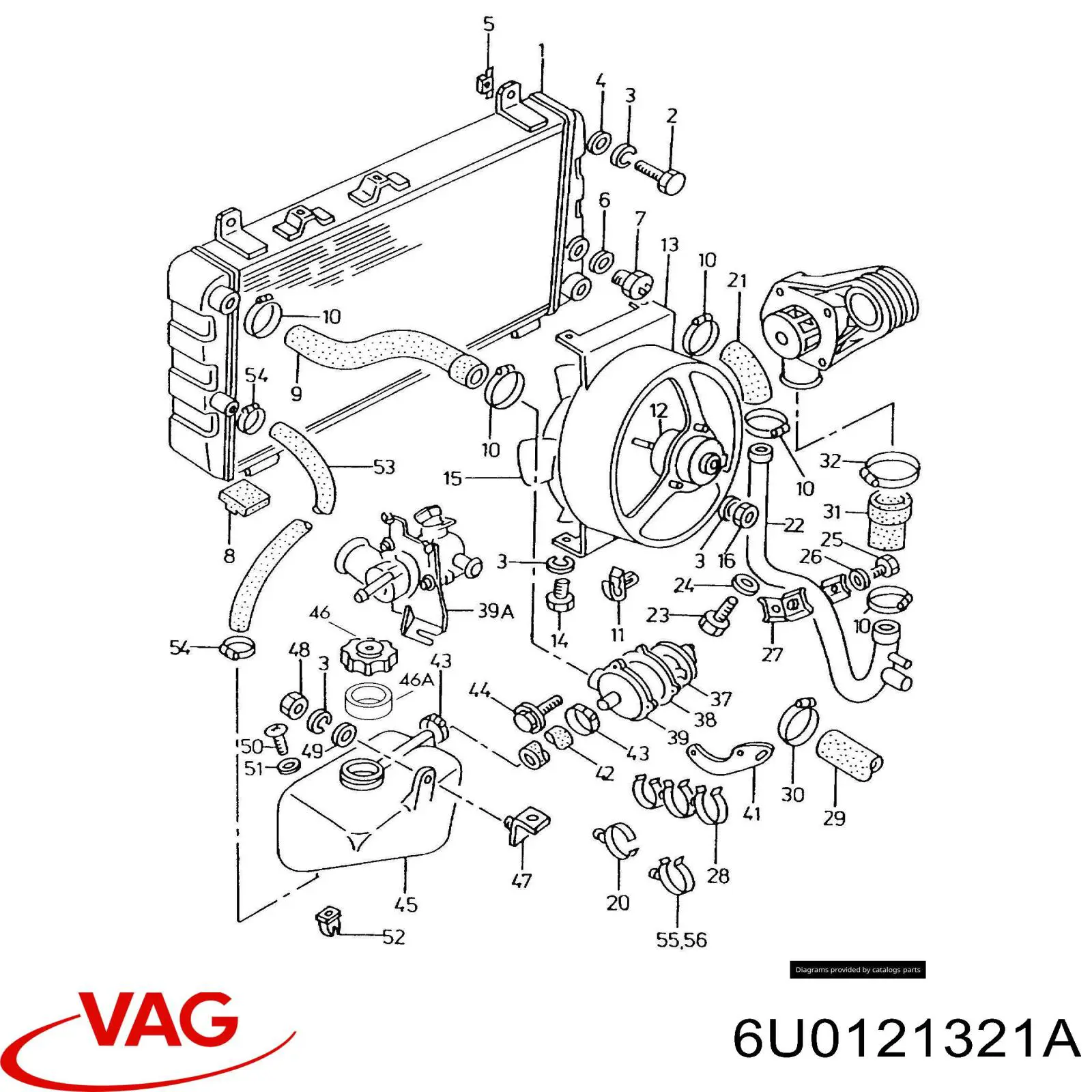 Пробка расширительного бачка VAG 6U0121321A