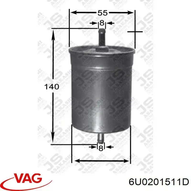 Фильтр тонкой очистки топлива VAG 6U0201511D цена, от 5.42 USD