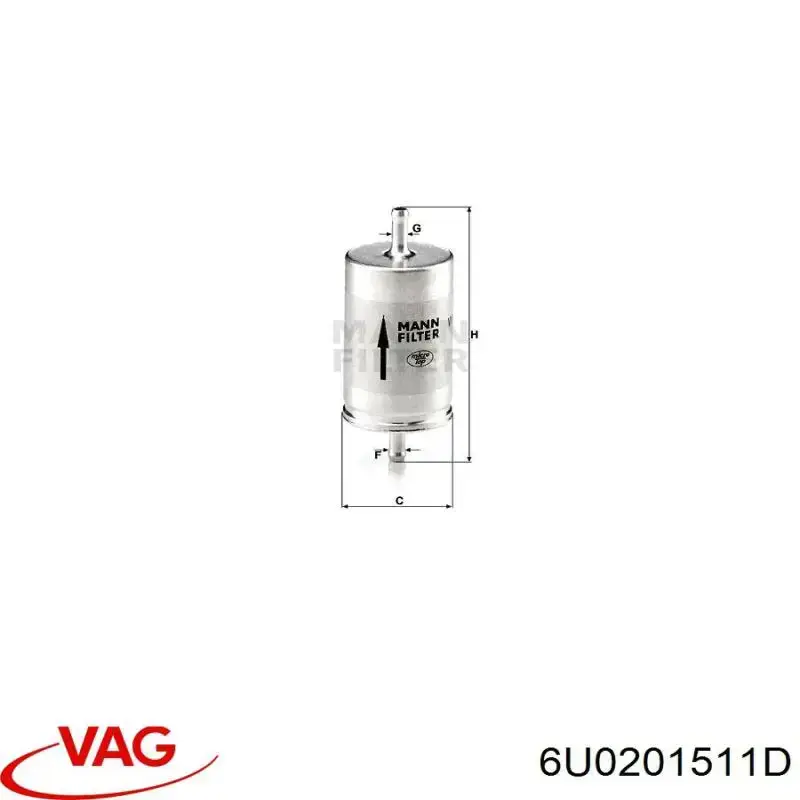6U0201511D VAG Фильтр топлива