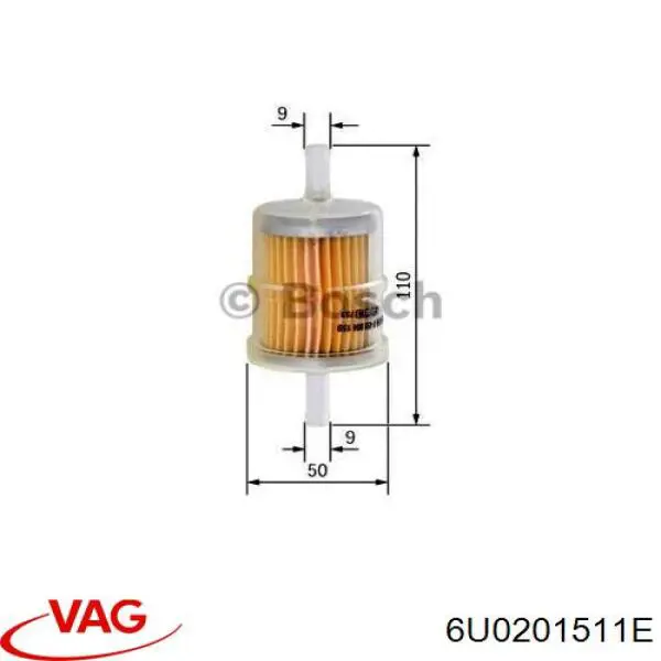 Фильтр тонкой очистки топлива VAG 6U0201511E цена, от 1.34 USD