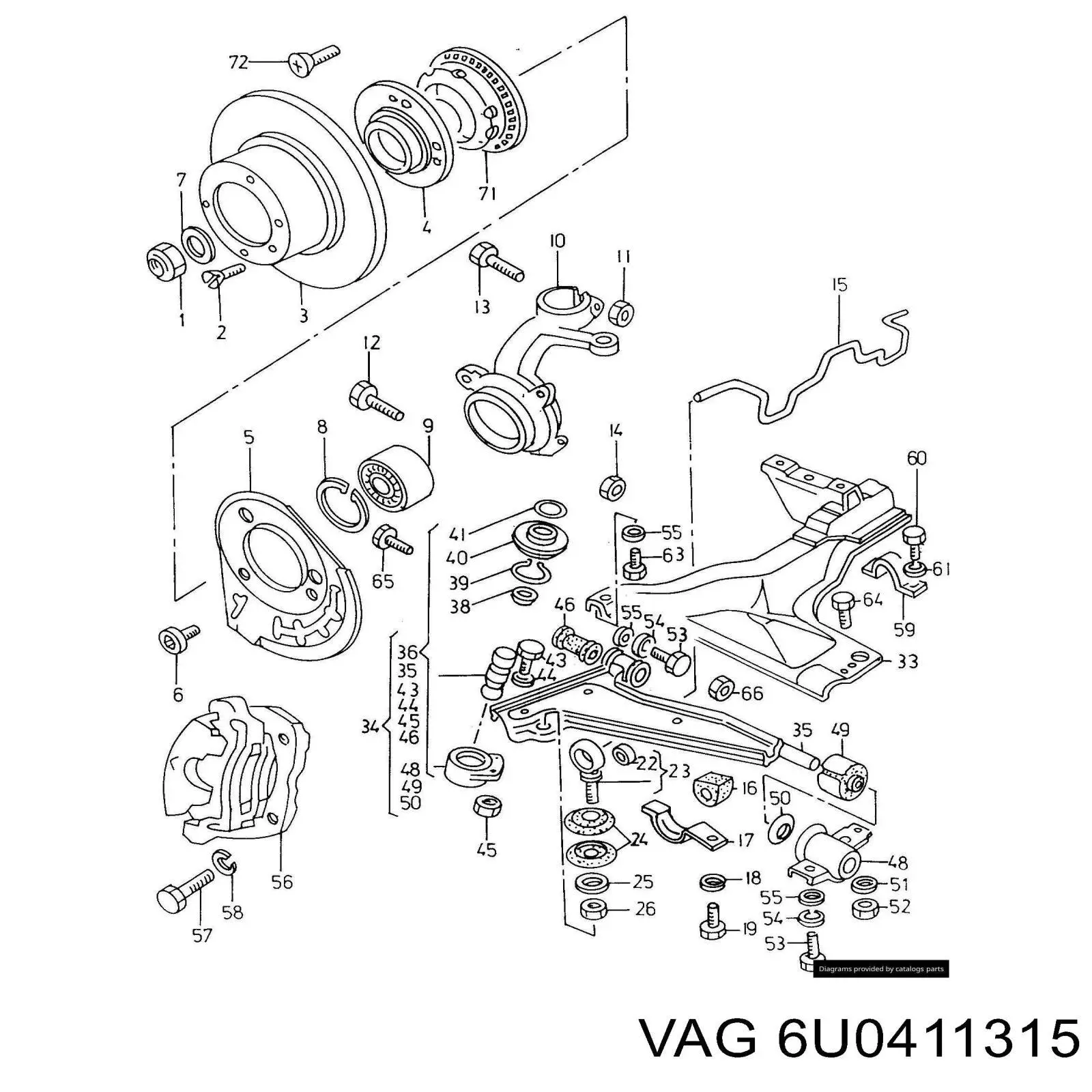 Стойка переднего стабилизатора  VAG 6U0411315