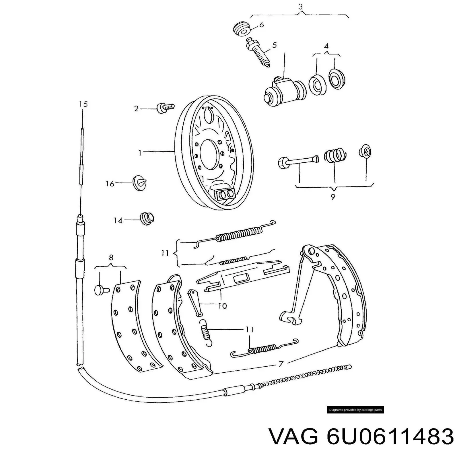 Купить 6U0611483 VAG Ремкомплект переднего суппорта