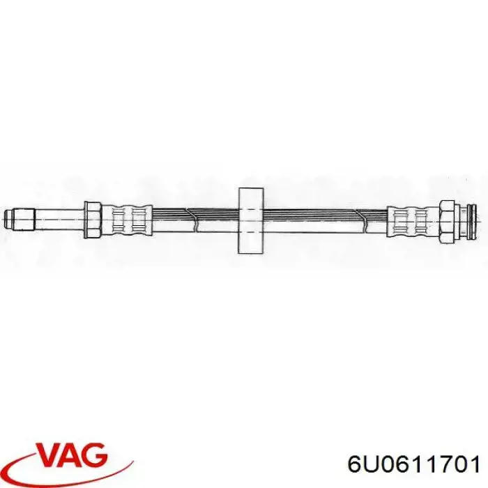 6U0611701 VAG Гибкая тормозная трубка передняя