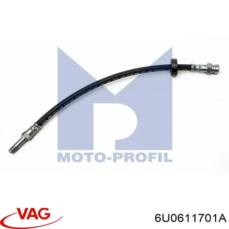 Шланг тормозной передний VAG 6U0611701A цена, от 6.76 USD