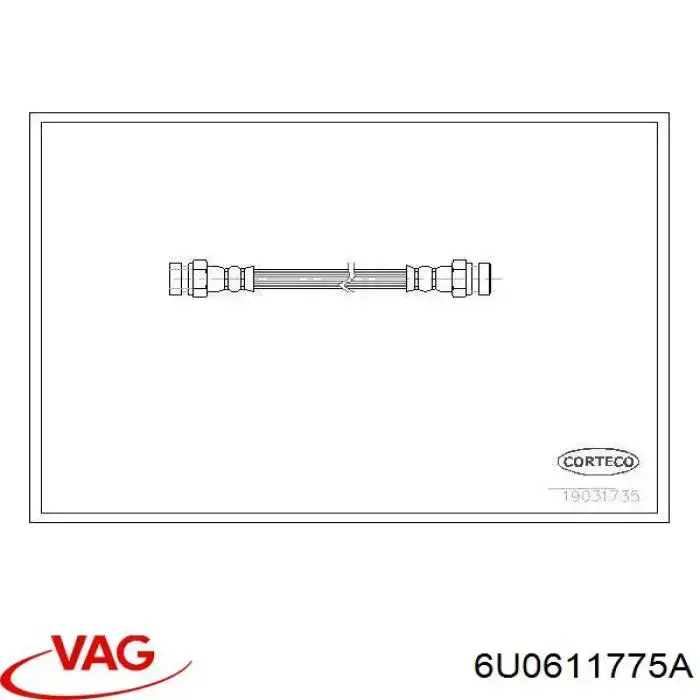 Шланг тормозной задний VAG 6U0611775A