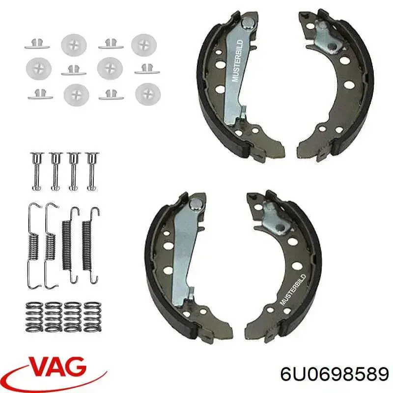Ремкомплект тормозов задних VAG 6U0698589 цена, от 4.44 USD