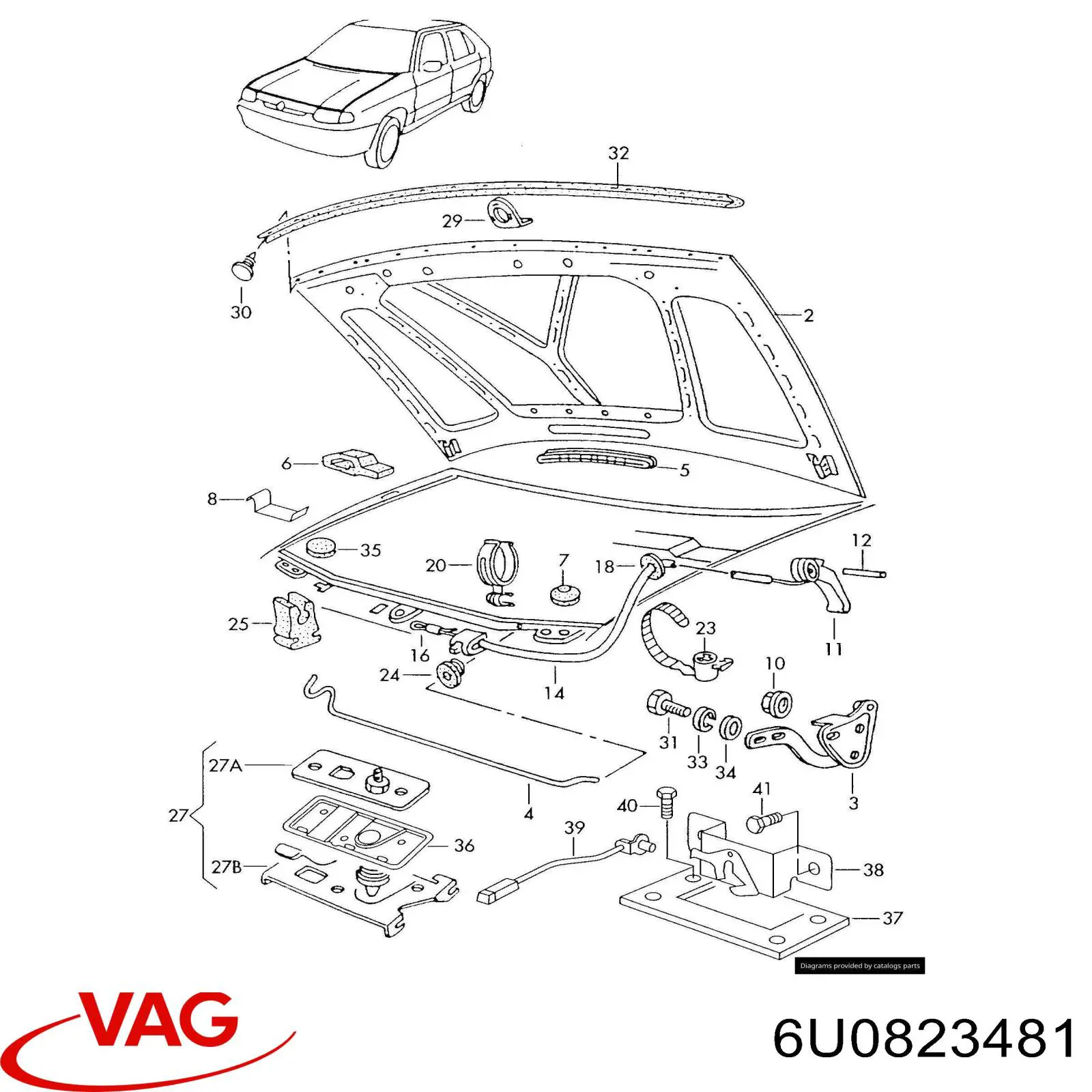 Буфер капота резиновый VAG 6U0823481 цена, от 0.71 USD