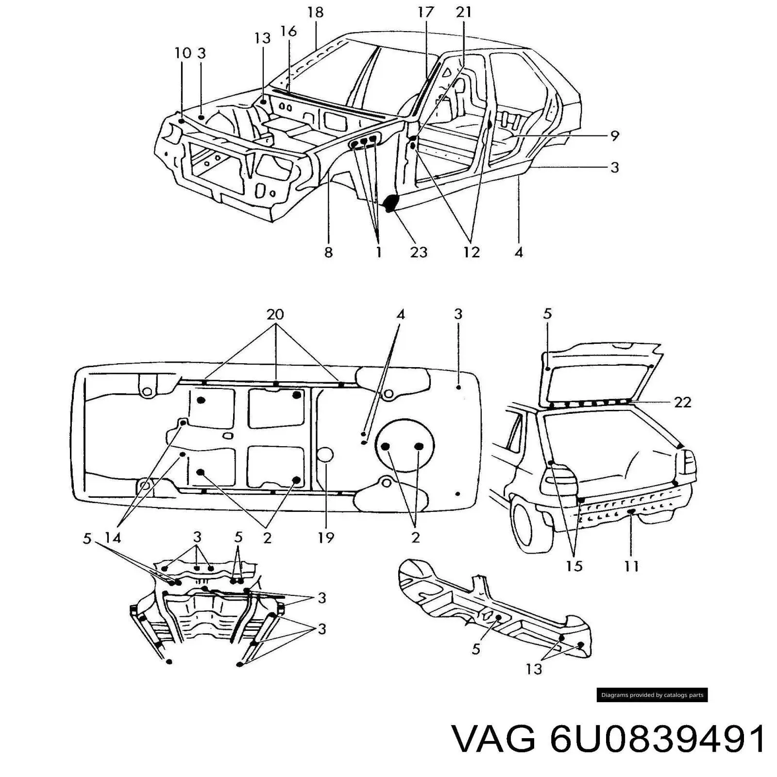  VAG 6U0839491 цена, от 0.10 USD