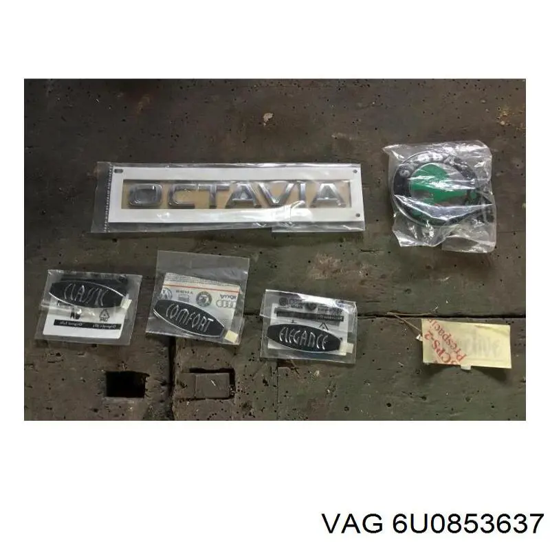 6U0853637 VAG Эмблема крышки багажника (фирменный значок)