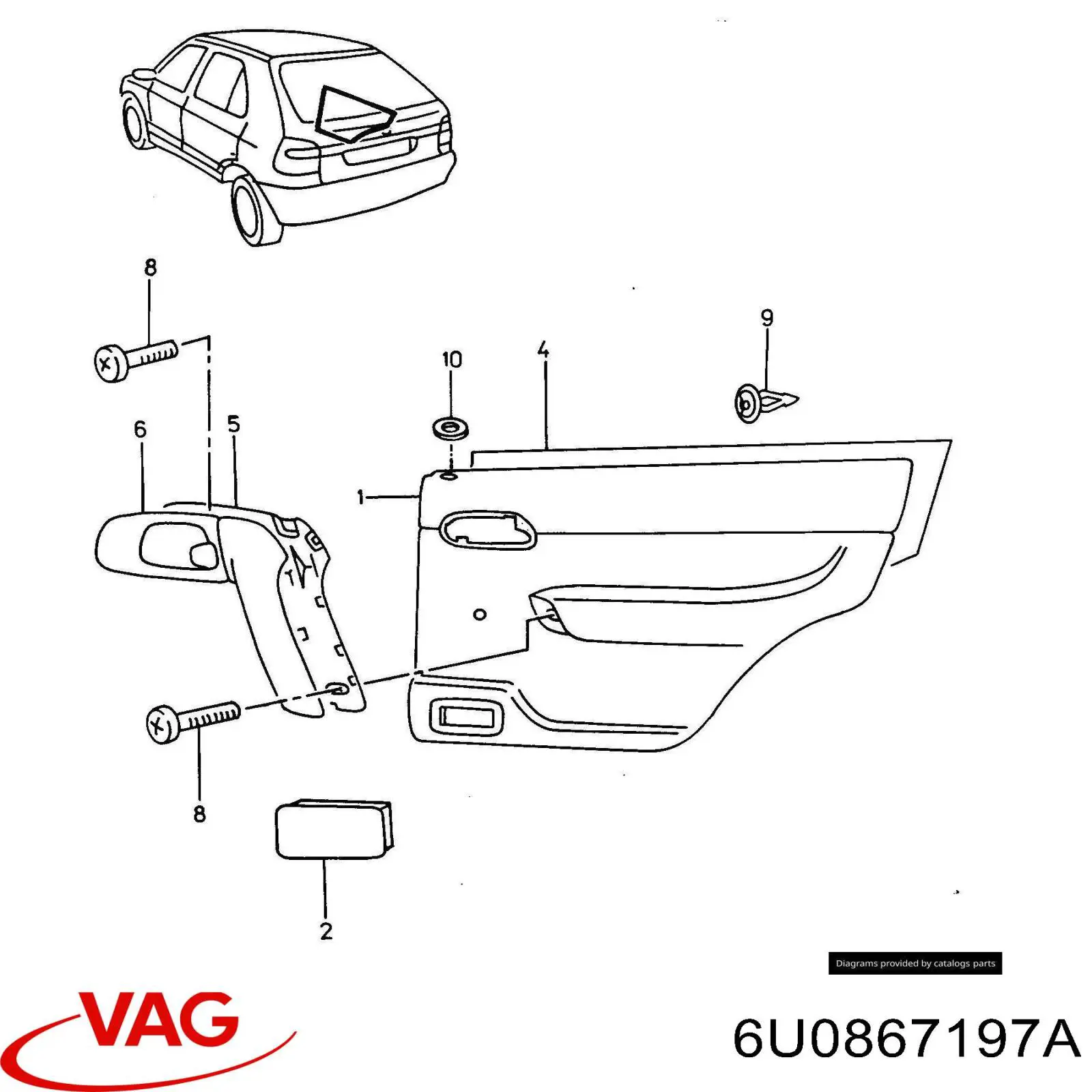 VAG 6U0867197AH50 цена, от 10.44 USD