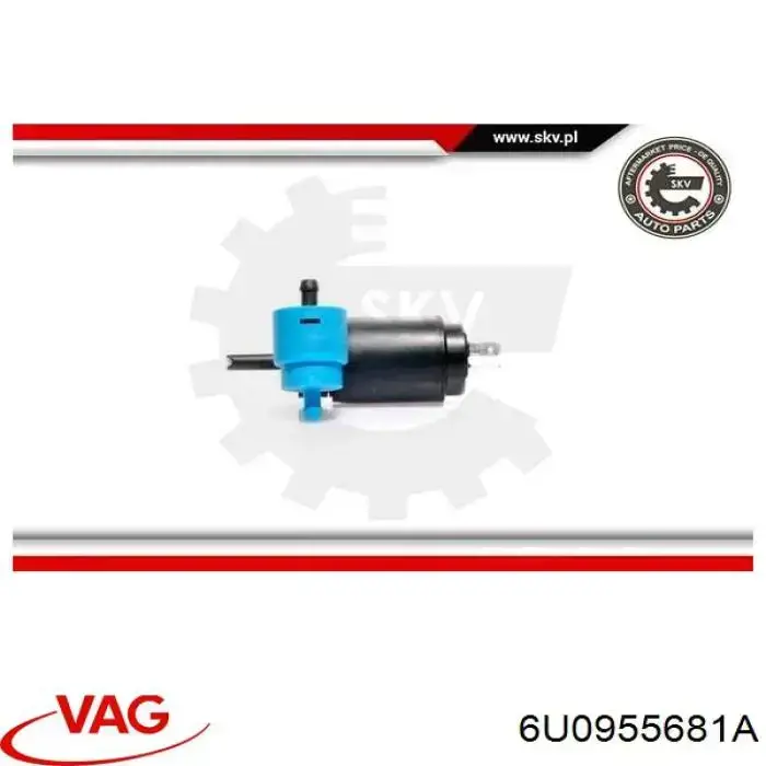Купить 6U0955681A VAG Насос-мотор омывателя стекла, перед/зад