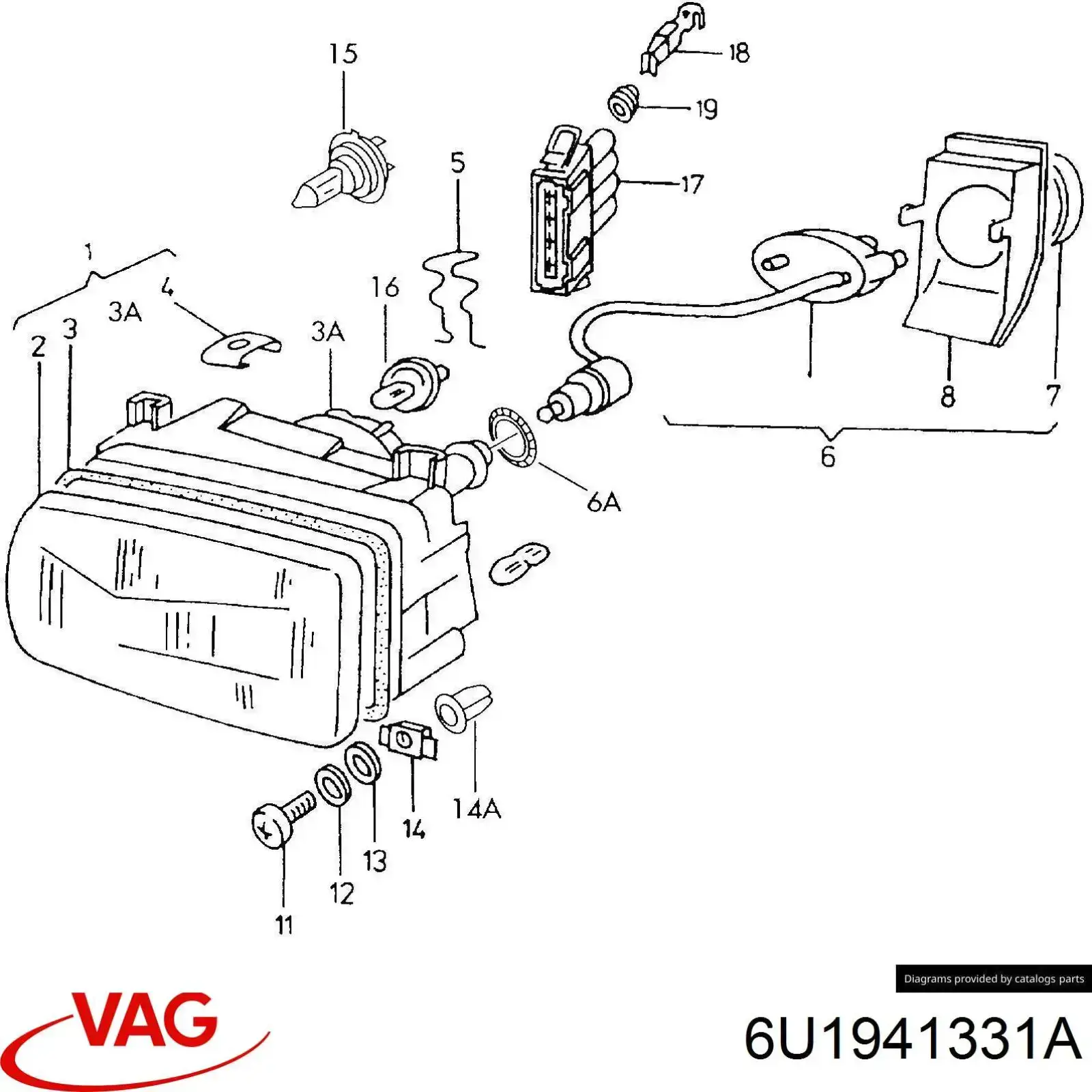  VAG 6U1941331A цена, от 89.39 USD