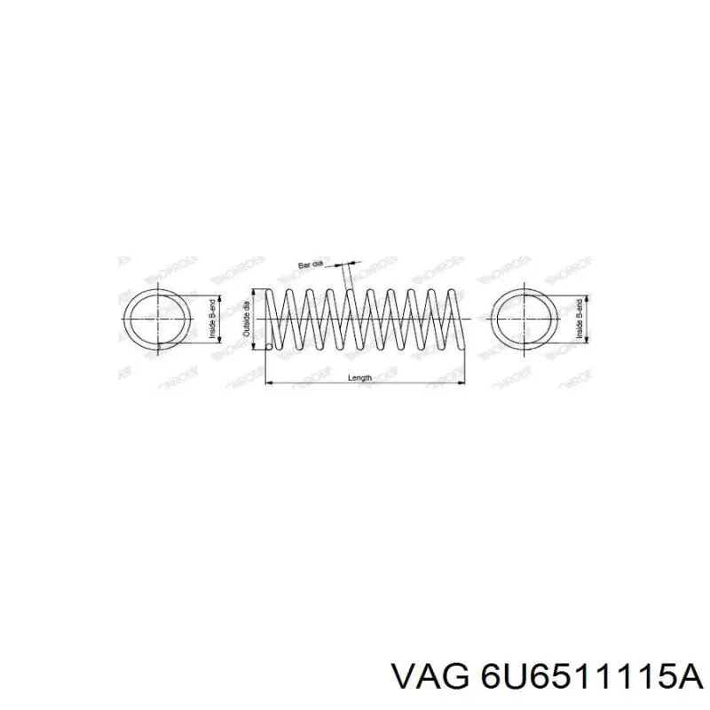 Купить 6U6511115A VAG Пружина подвески