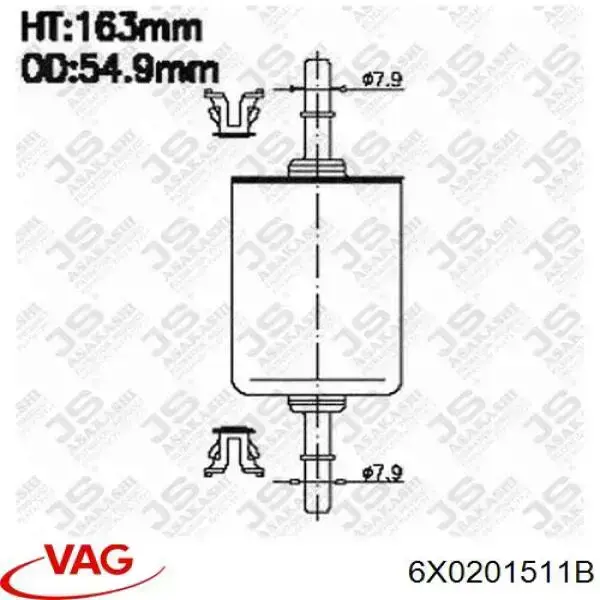 Купить 6X0201511B VAG Фильтр-отстойник топлива грубой очистки