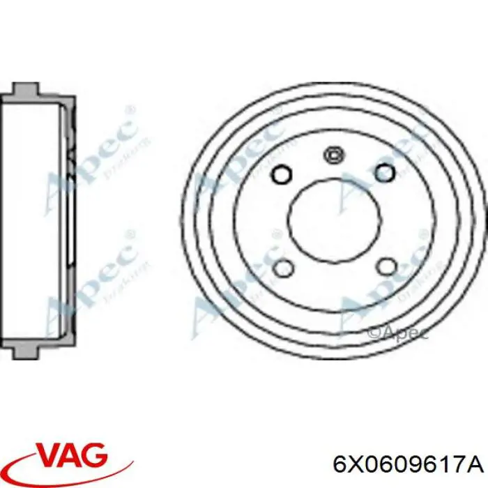 Купить 6X0609617A VAG Тормозной барабан