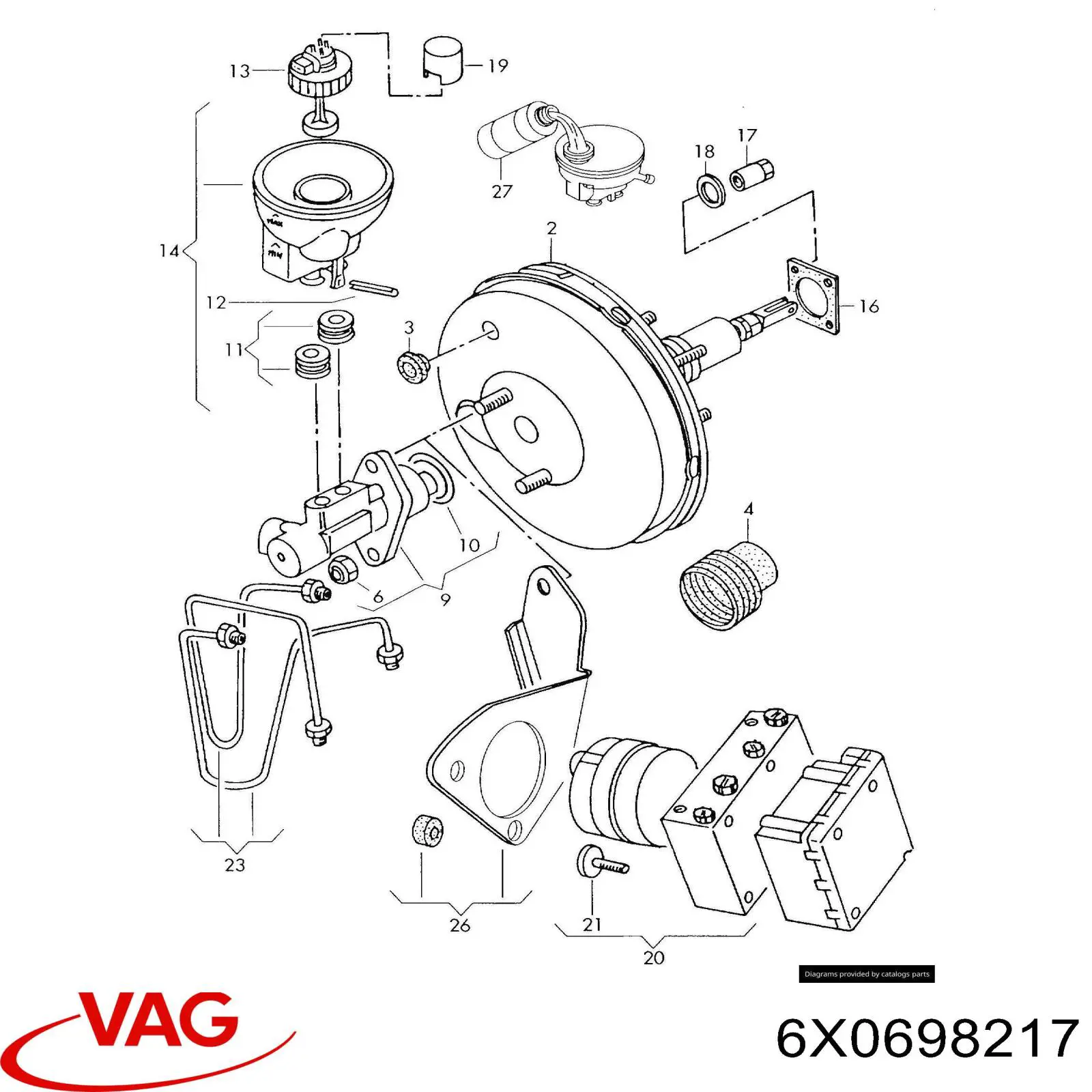 Блок управления АБС (ABS) гидравлический 6X0698217 VAG