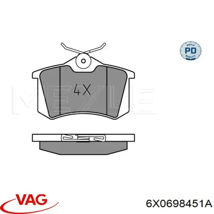 6X0698451A VAG Колодки тормозные дисковые комплект