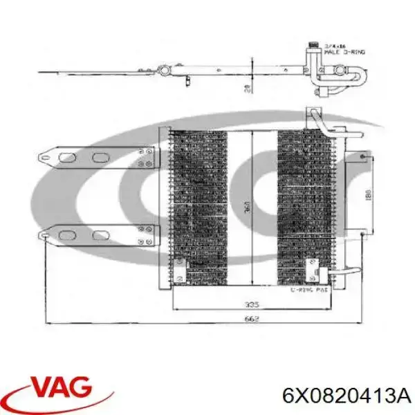Купить 6X0820413A VAG Радиатор системы охлаждения кондиционера
