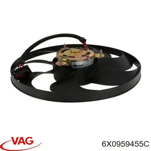 Электровентилятор охлаждения в сборе (мотор+крыльчатка) VAG 6X0959455C