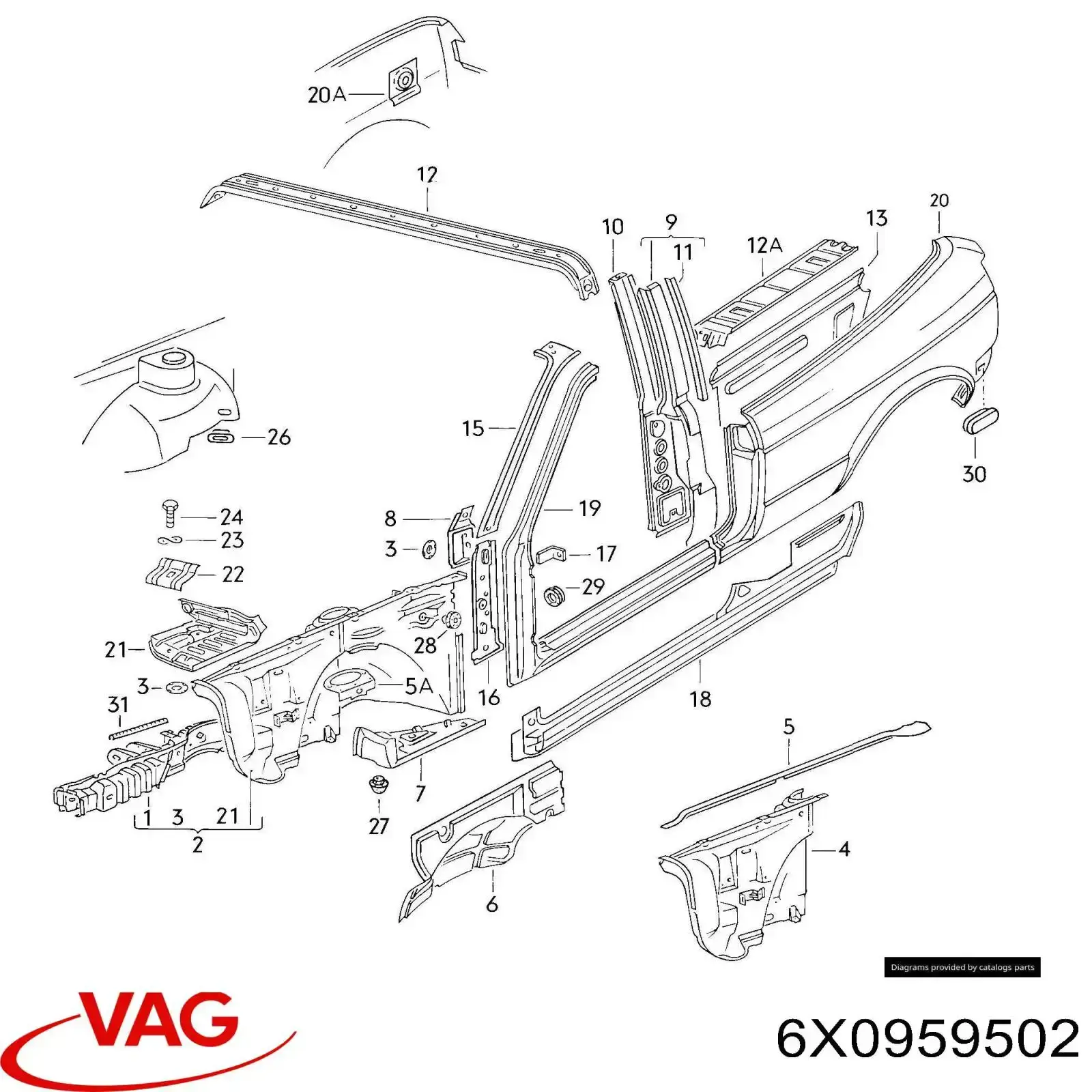 Ящик АКБ VAG 6X0959502 цена, от  