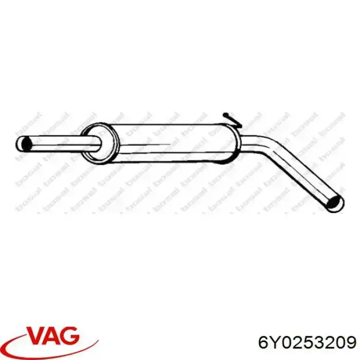 Купить 6Y0253209 VAG Выхлоп центральный