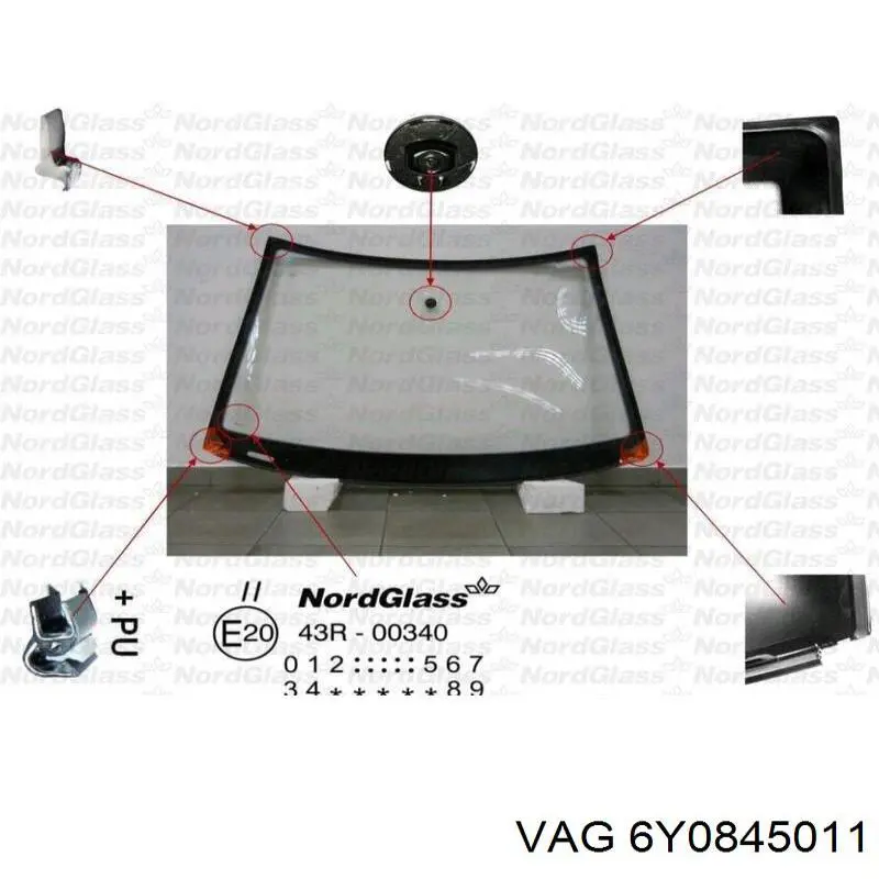 Стекло лобовое VAG 6Y0845011 цена, от 50.68 USD