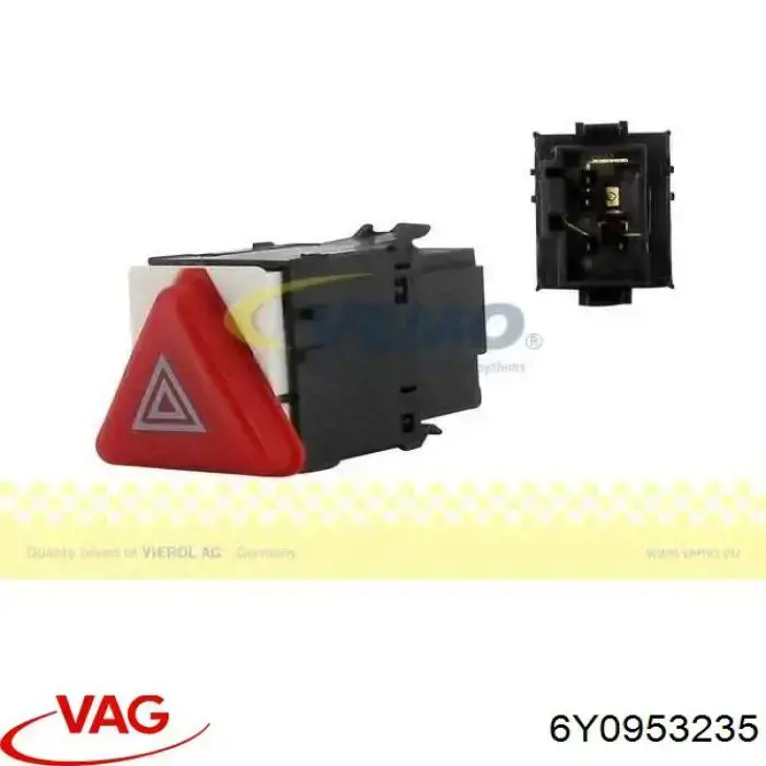 Кнопка включения аварийного сигнала VAG 6Y0953235