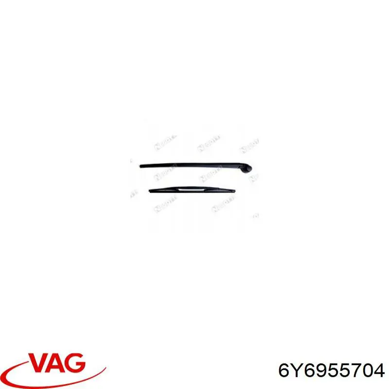 Рычаг-поводок стеклоочистителя заднего стекла 6Y6955704 VAG