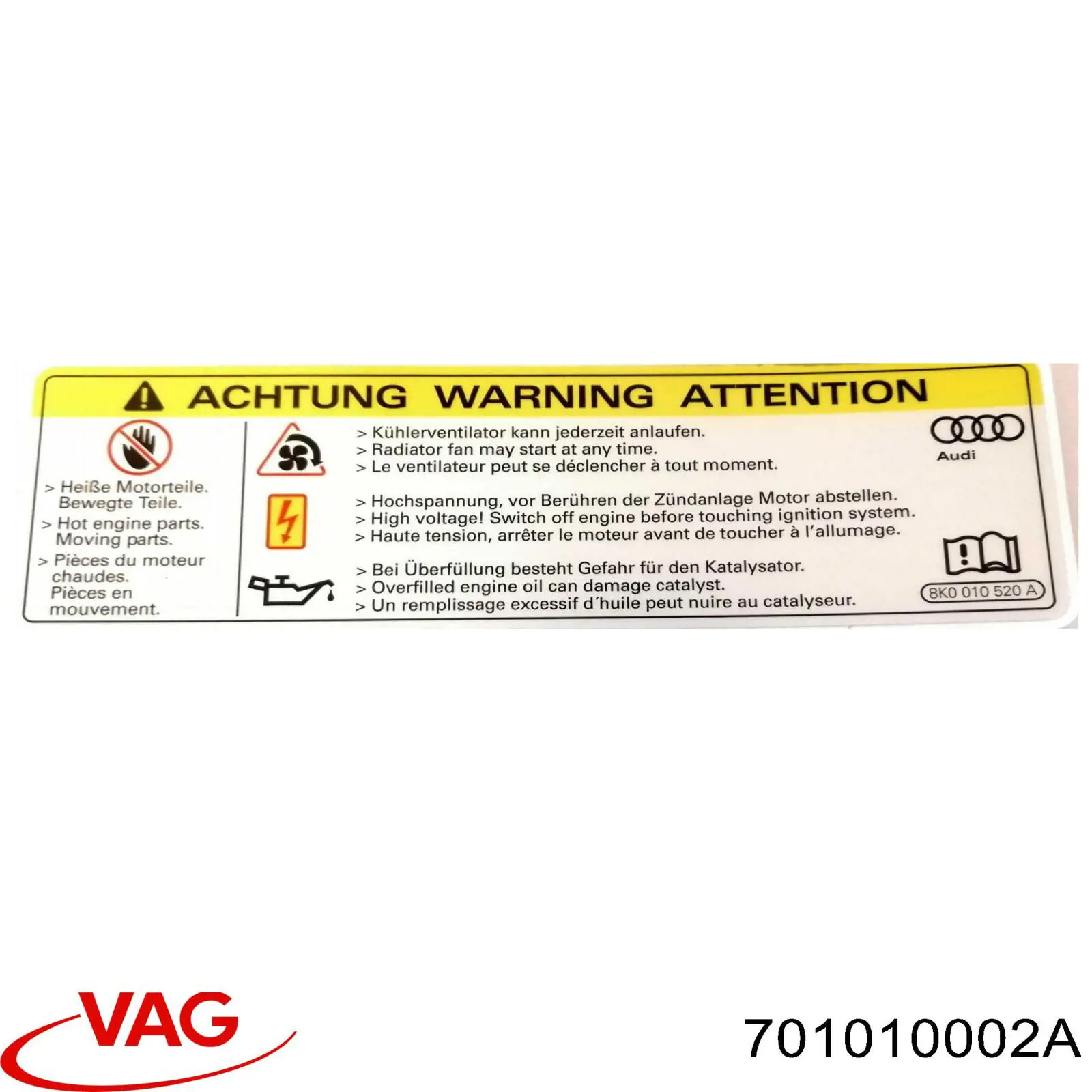Купить 6Q0010302 VAG Наклейка на крыло переднее
