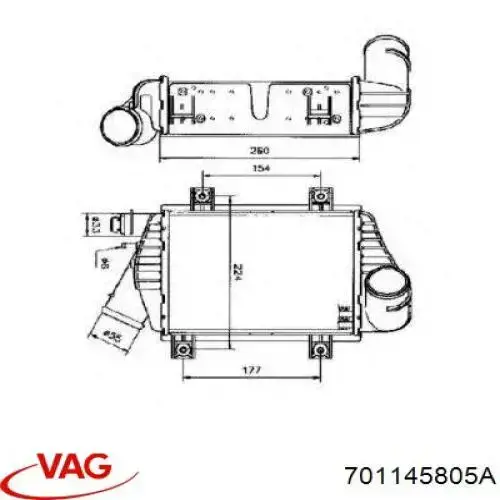 Купить Интеркулер Фольксваген Транспортер T4 70E, 70L, 70M, 7DE, 7DL, 7DM
