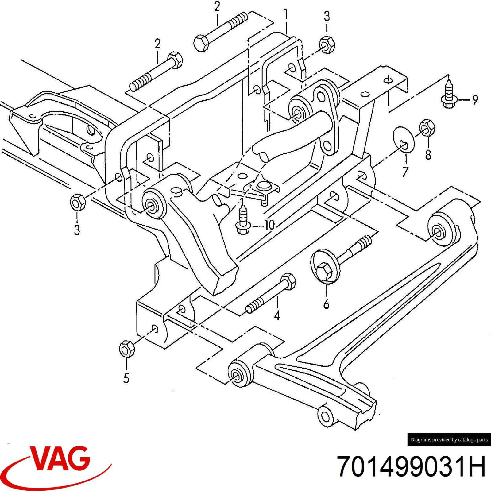 Передняя балка VAG 701499031F цена, от 56.43 USD