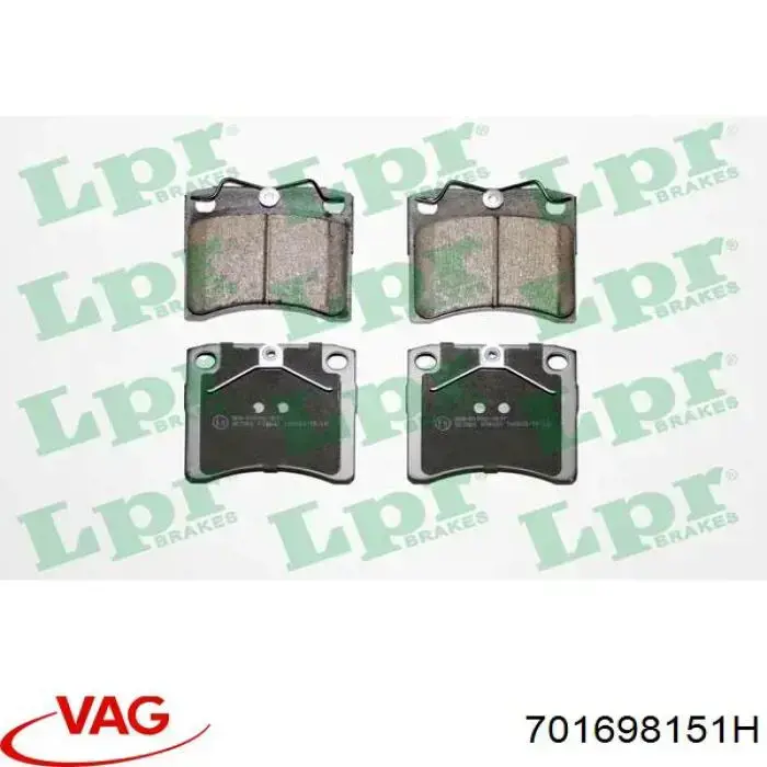 Передние тормозные колодки 701698151H VAG