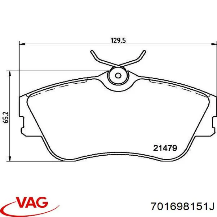 Передние тормозные колодки 701698151J VAG