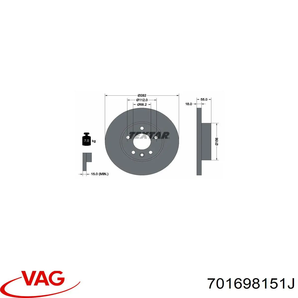 Тормозные колодки VAG 701698151J