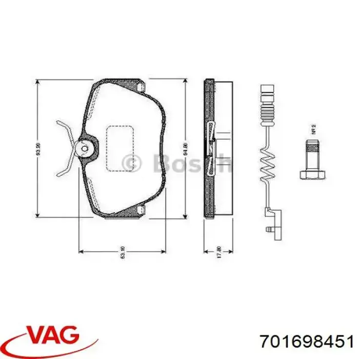 Колодки дисковые  VAG 701698451 цена, от 15.45 USD