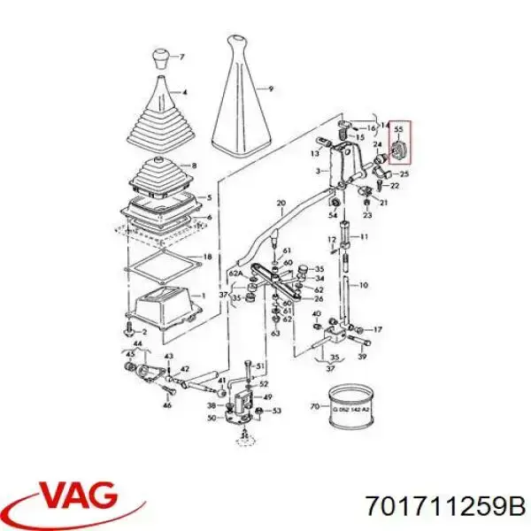 Втулка кулисы КПП VAG 701711259B
