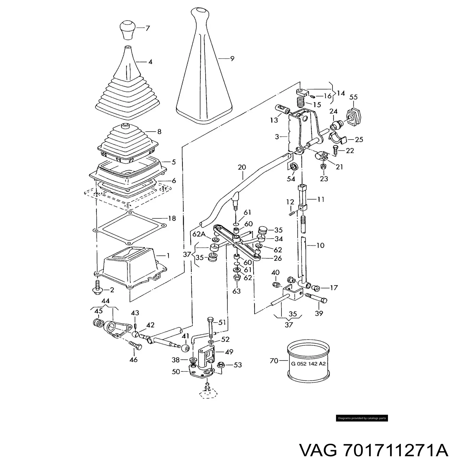 Купить 701711271A VAG Селектор коробки передач