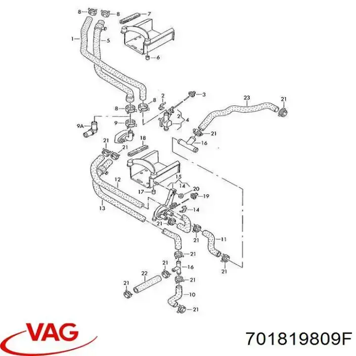 Кран печки 701819809F VAG