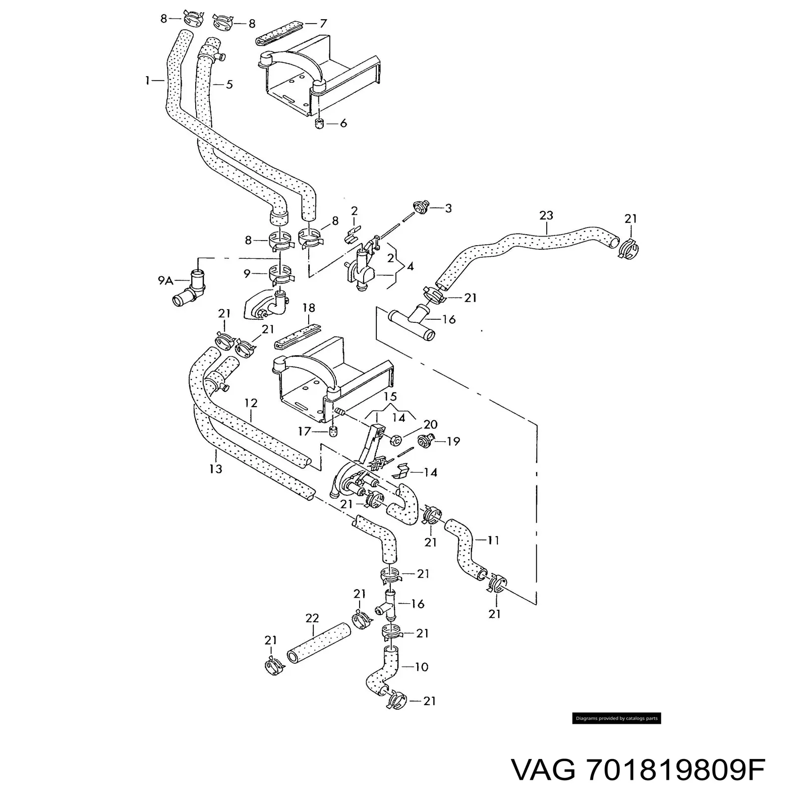 Купить 701819809J VAG Кран печки
