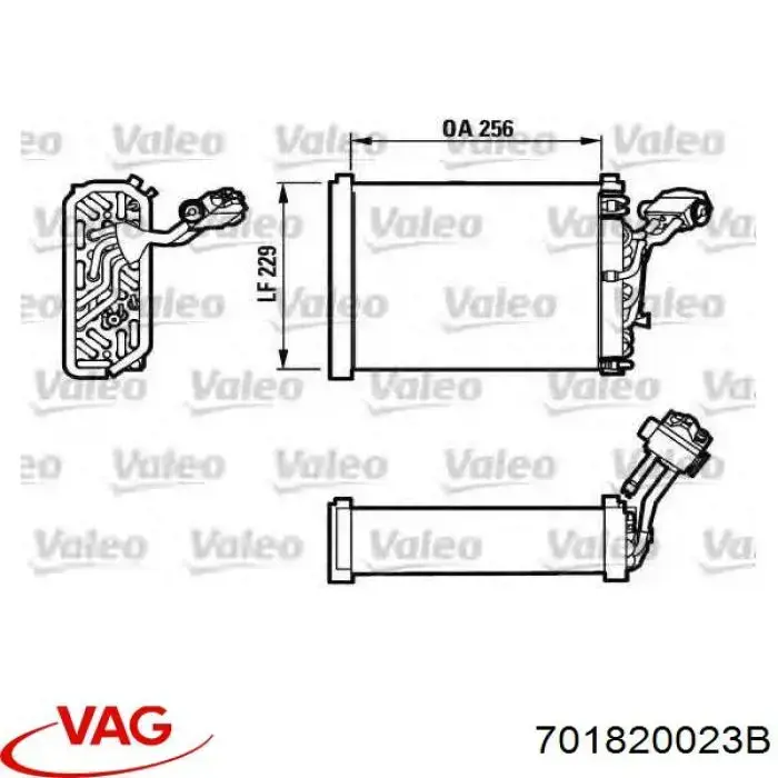 Радиатор испарителя кондиционера VAG 701820023B цена, от 12.30 USD
